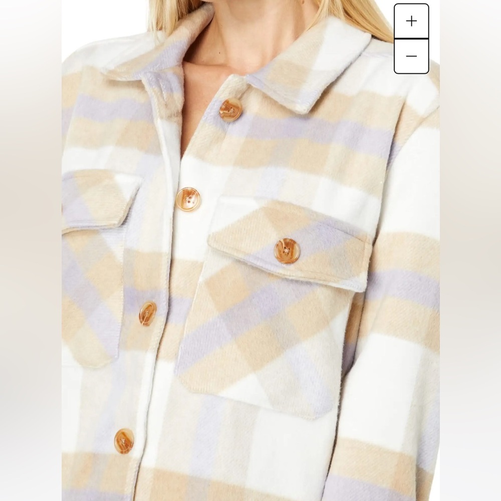 NWT Blank NYC MSRP $98 Keep Rolling Plaid Shacket with Pockets - Size Large - Picture 3 of 11